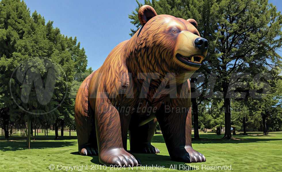Inflatable Grizzly Bear Mascot - The Jump Pad